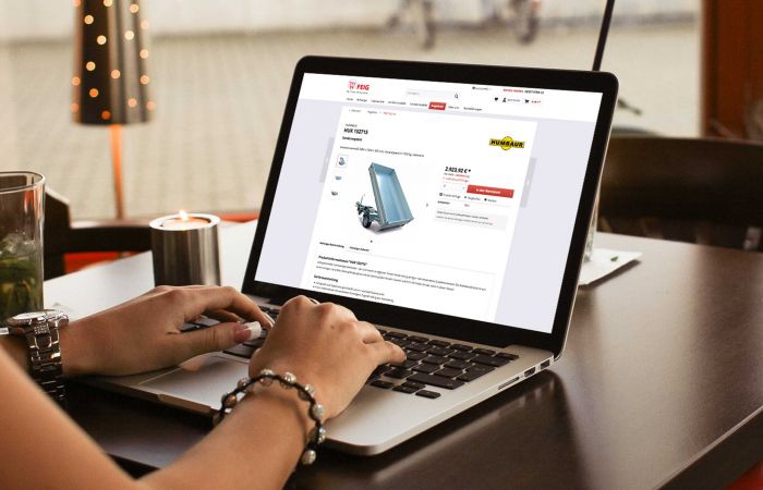 FEIG Onlineshop angezeigt auf Laptop